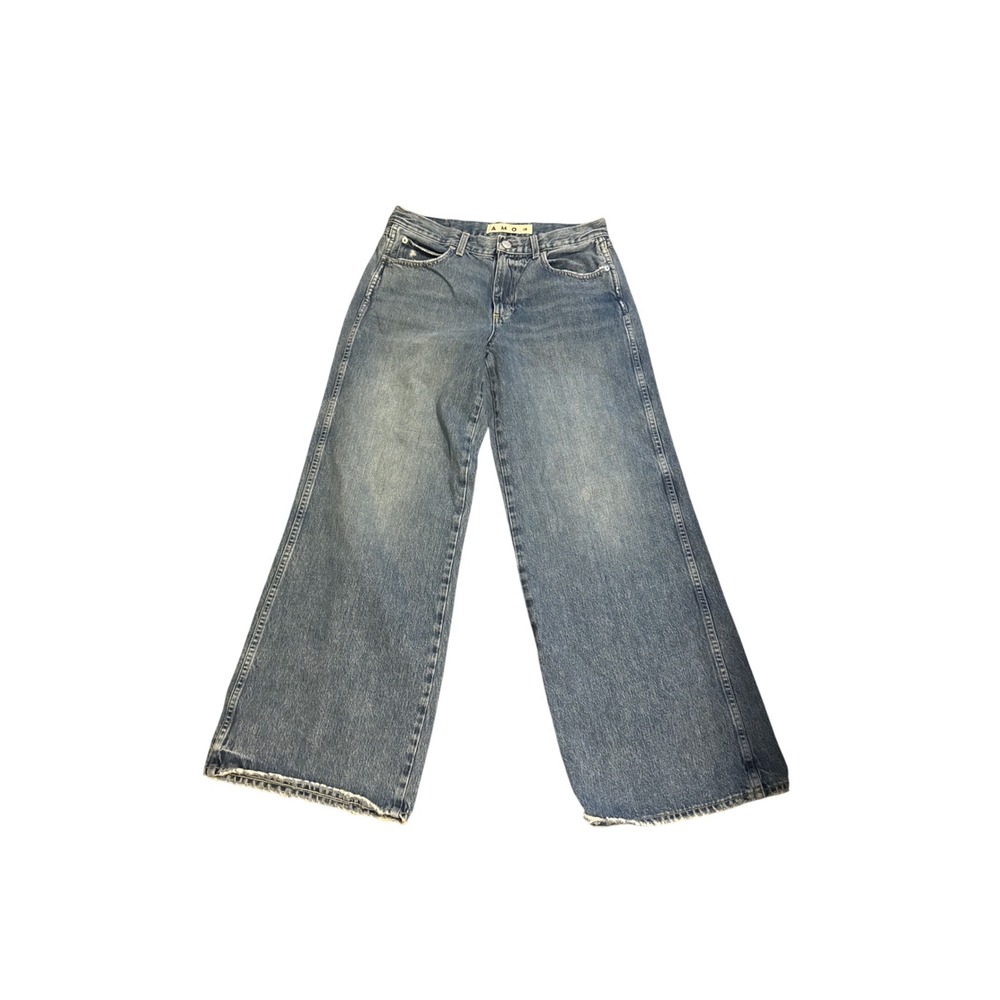 AMO Regina Wide Leg Jeans Womens 28 Medium Wash Blue High Rise Denim